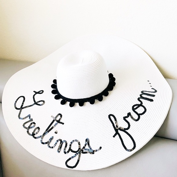 Accessories - Handmade oversize hat. “Greetings from” NWT